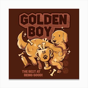 Golden Boy - Cute Golden Retriever Dog Gift Canvas Print