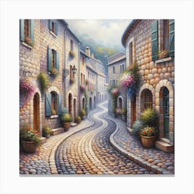 Cobblestone Street - Van Gogh Wall Art Canvas Print