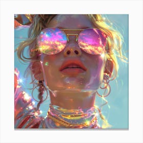 Holographic Girl Canvas Print
