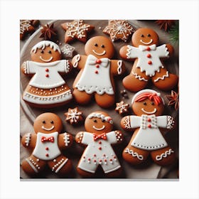 Gingerbread Family cookies Canvas Print