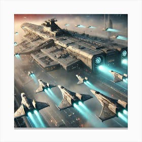 Tempest Class Carrier Fighter Ships Canvas Print