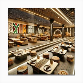 The Dining Area Of A Japanese And South African Fu Canvas Print