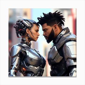 3d Dslr Photography The Weeknd Xo And Mike Dean, Cyberpunk Art, By Krenz Cushart, Wears A Suit Of Power Armor 2 Canvas Print