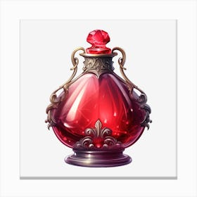 Red Perfume Bottle 2 Canvas Print