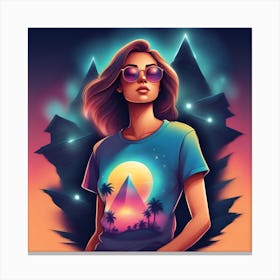 Girl With Sunglasses Canvas Print