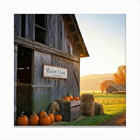 A Rustic Barn With A Weathered Wooden Sign Lean Against It Rolling Hills In The Background Transiti (1) 2 1 Canvas Print