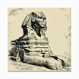 A Sphinx In Giza Hand Drawn Sketch Illustration 1719991311 4 Canvas Print