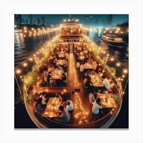 Dinner On A Boat Canvas Print