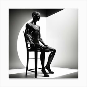 Skeleton Sitting On A Chair 24 Canvas Print