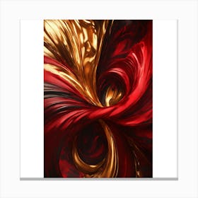 Abstract Red Gold Swirl Canvas Print