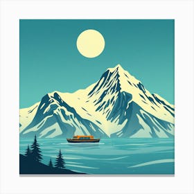 Boat On A Lake Canvas Print