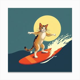 Cat Surfing Canvas Print