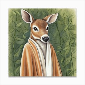 Deer In Robe 7 Canvas Print