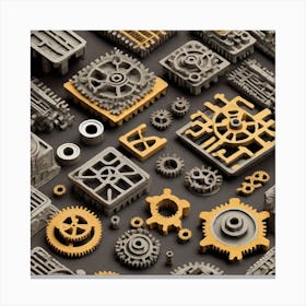 Gears And Gears 10 Canvas Print