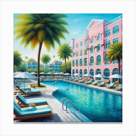 Pink Pool Canvas Print