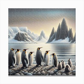 Colony of penguins 4 Canvas Print