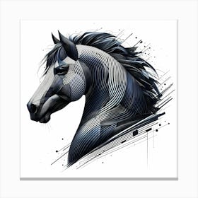 Mustang Horse - Abstract Line Art Illustration 297 Canvas Print