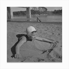 Redding, California, Youngsters At The Beach By Russell Lee Canvas Print