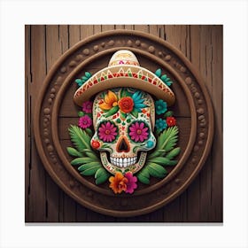 Day Of The Dead Skull 71 Canvas Print