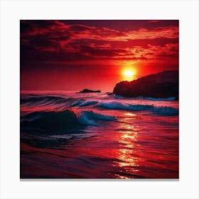 Sunset Over The Ocean 168 Canvas Print