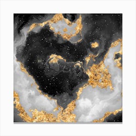 100 Nebulas in Space with Stars Abstract in Black and Gold n.004 Canvas Print