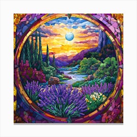 Flowers Stained Glass Sublimation 17 Canvas Print