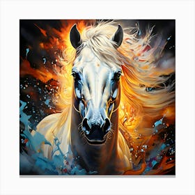 Horse In Flames Canvas Print