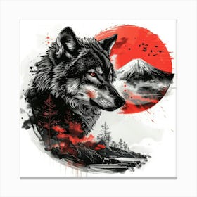 Wolf In The Moonlight 5 Canvas Print