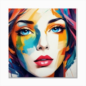 1000015151Portrait of Colorful a woman's abstract style art print Canvas Print