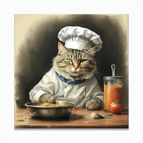 Chef Cat 10 Canvas Print