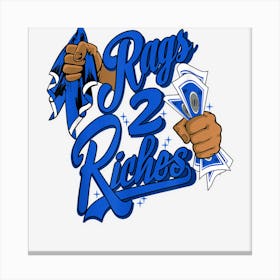 Rags 2 Riches Racer Blue 5s Matching Canvas Print