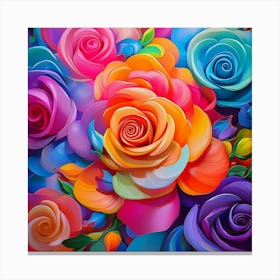 Colorful Roses 5 Canvas Print