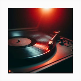 Turntable With Red Light 1 Canvas Print