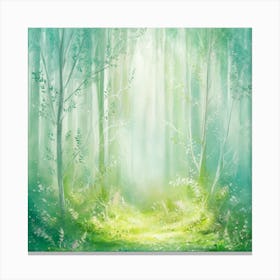 Watercolor Of A Forest Canvas Print