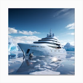 Luxury Yacht In The Ice Canvas Print