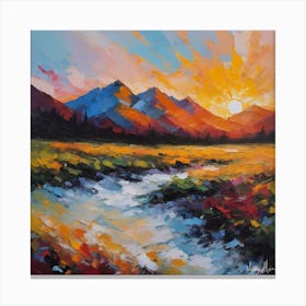 Sunset In The Mountains Canvas Print