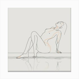 Nude Woman Drawing 1 Canvas Print