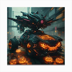 Pumpkin Car (Cyberpunk36) Canvas Print