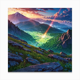 Naruto Mountains Canvas Print