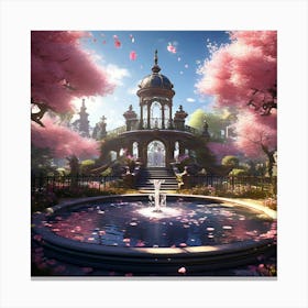 Pink Cherry Blossoms Canvas Print