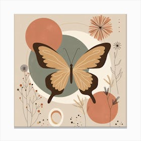 Boho Minimalist Butterfly Sq 5 Canvas Print