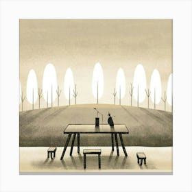 Table In The Woods Canvas Print