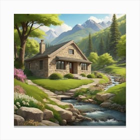 Cottage In The Mountains 8 Canvas Print