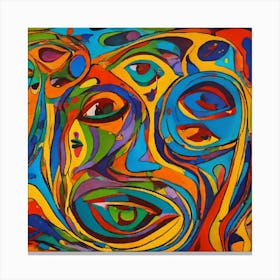 Pastel Geometric Abstract Face Canvas Print