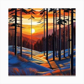 Sunset In The Woods 11 Canvas Print