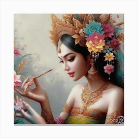 Thai Girl Painting 1 Canvas Print