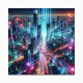 Futuristic Cityscape Canvas Print