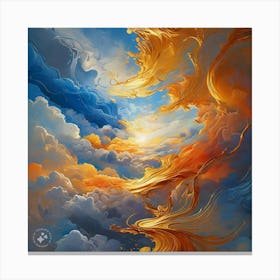 Blue sky &golden sun Canvas Print