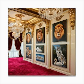 Lions In A Room Canvas Print