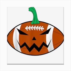 Mens American Football Halloween Pumpkin Funny Design 1 Canvas Print